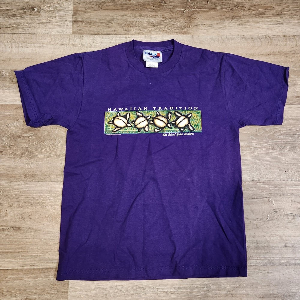 Vintage Chalkline Youth Large Purple Hawaiian Tradition Tshirt